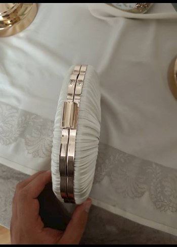 Beyaz Pilili Kadın Abiye Çanta - Görsel 6