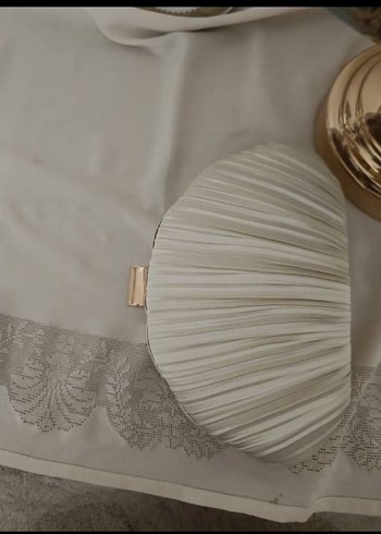 Beyaz Pilili Kadın Abiye Çanta - Görsel 7