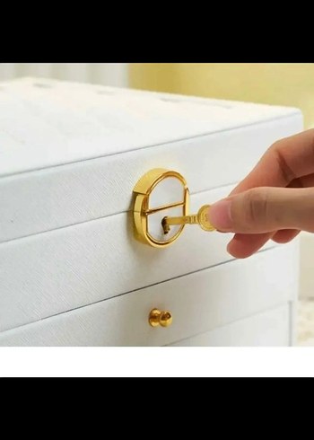 Diğer Beyaz Deri Makyaj Organizer Kutusu