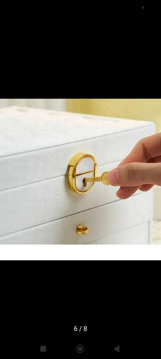 Beyaz Deri Makyaj Organizer Kutusu - Görsel 2