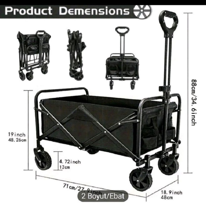 katlanabilir kamp ve büyük teker taşıma kapasiteli - Görsel 2