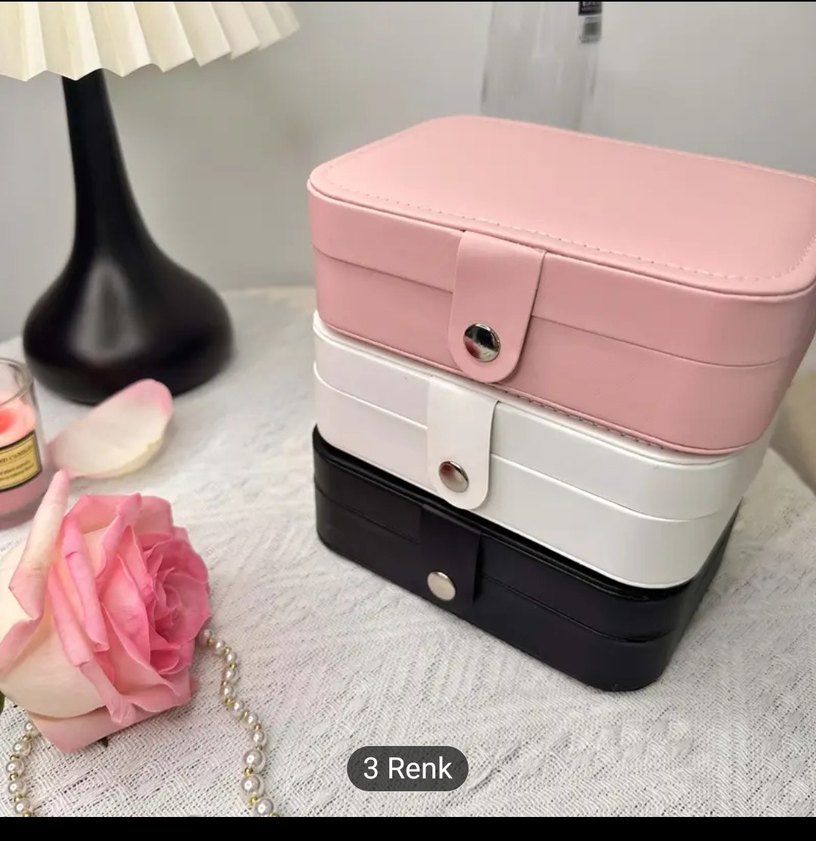 Pastel Pembe Makyaj ve Takı Kutusu - Görsel 4