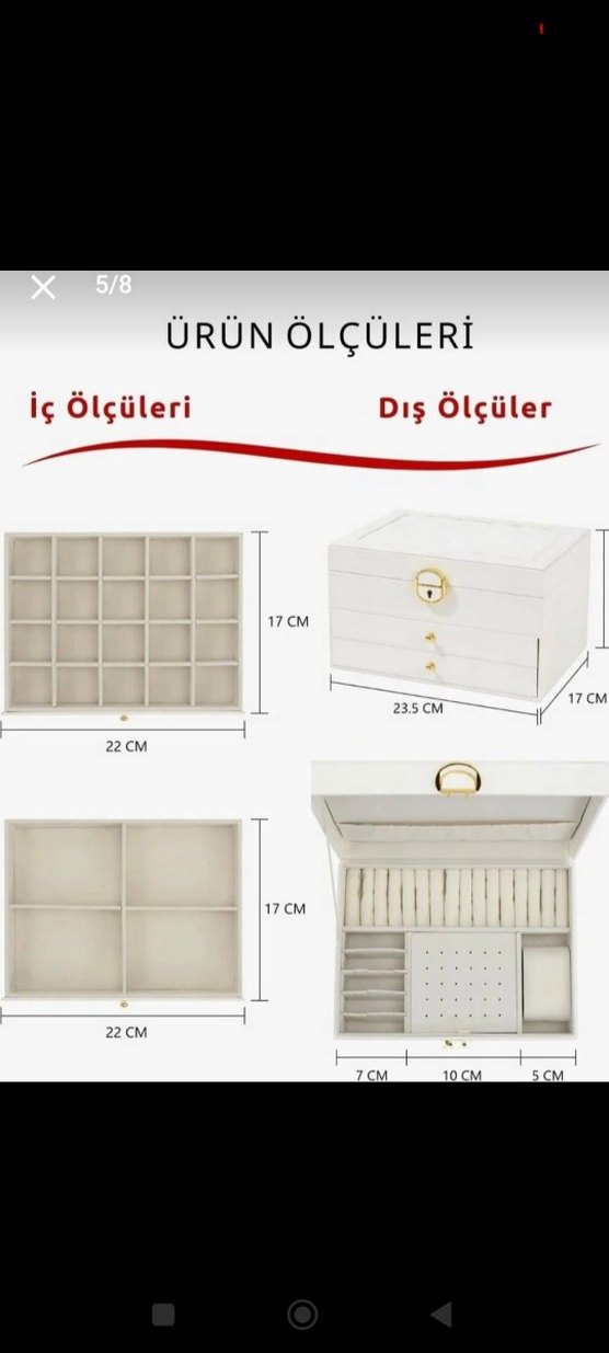 3 Katlı Beyaz Makyaj Düzenleyici Kutusu - Görsel 4