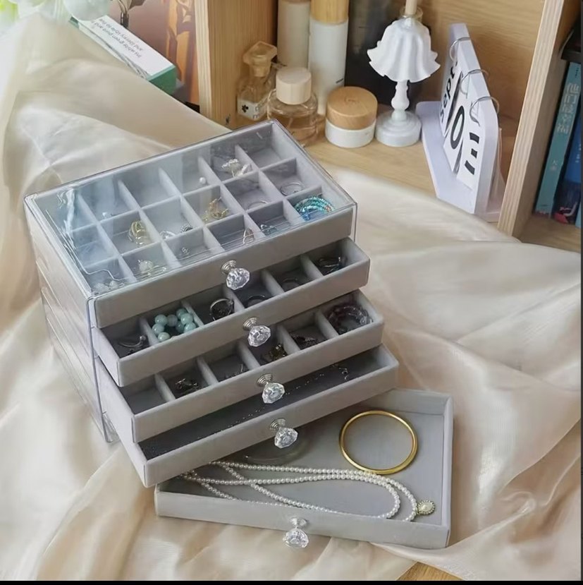 5 katlı Çekmeceli Gri Makyaj Organizer Kutusu - Görsel 3