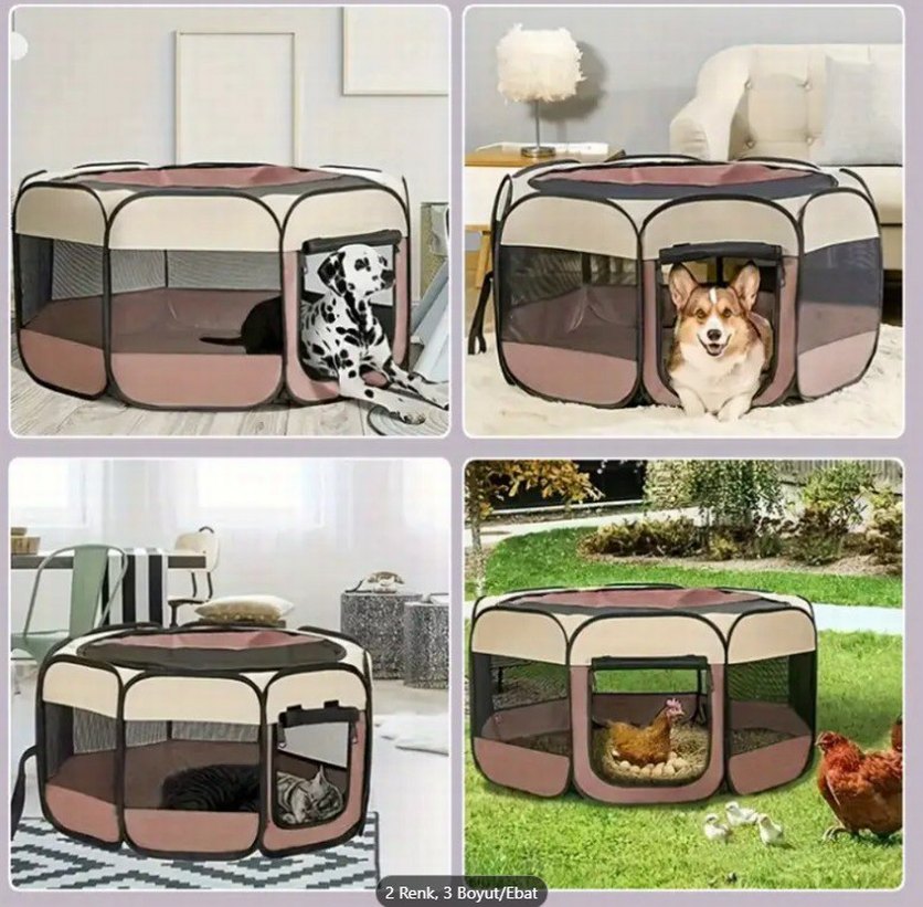 Gri-Beyaz Katlanabilir Kedi Oyun Alanı - Görsel 4