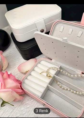 Beden Renk Pembe Pastel Takı ve Makyaj Organizer Kutusu