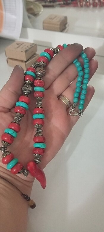 Accessorize ORJİNAL MERCAN ve FİRUZE kolye