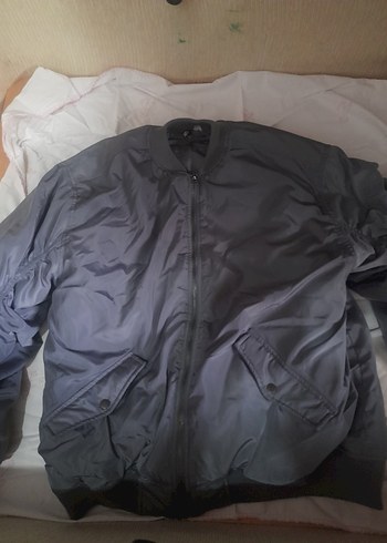 Gri kadın Fermuarlı Street Wear Ceket