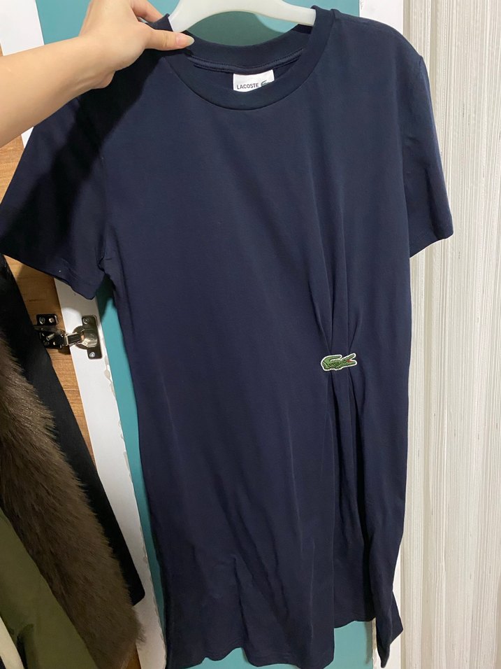 Düğmeli Lacoste Lacivert Elbisesi - Görsel 2