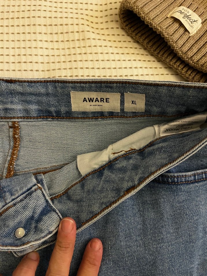 Düğmeli Midi Kot Etek - Görsel 2