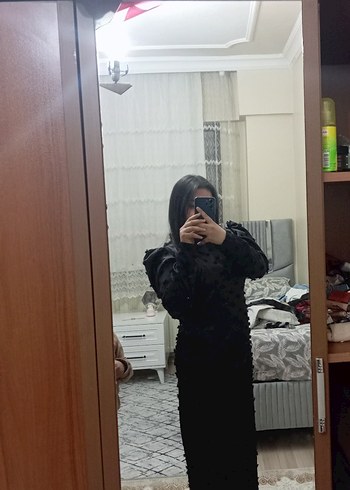 Siyah Kadın Uzun Elbise