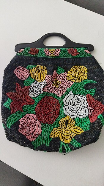 American Vintage Antika boncuklu el çantası