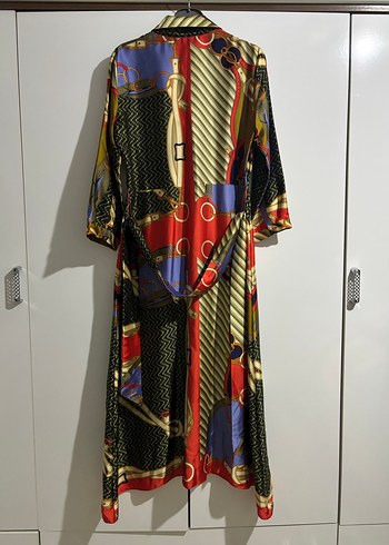 Bohem Çok Renkli Uzun Desenli Elbise - Görsel 2