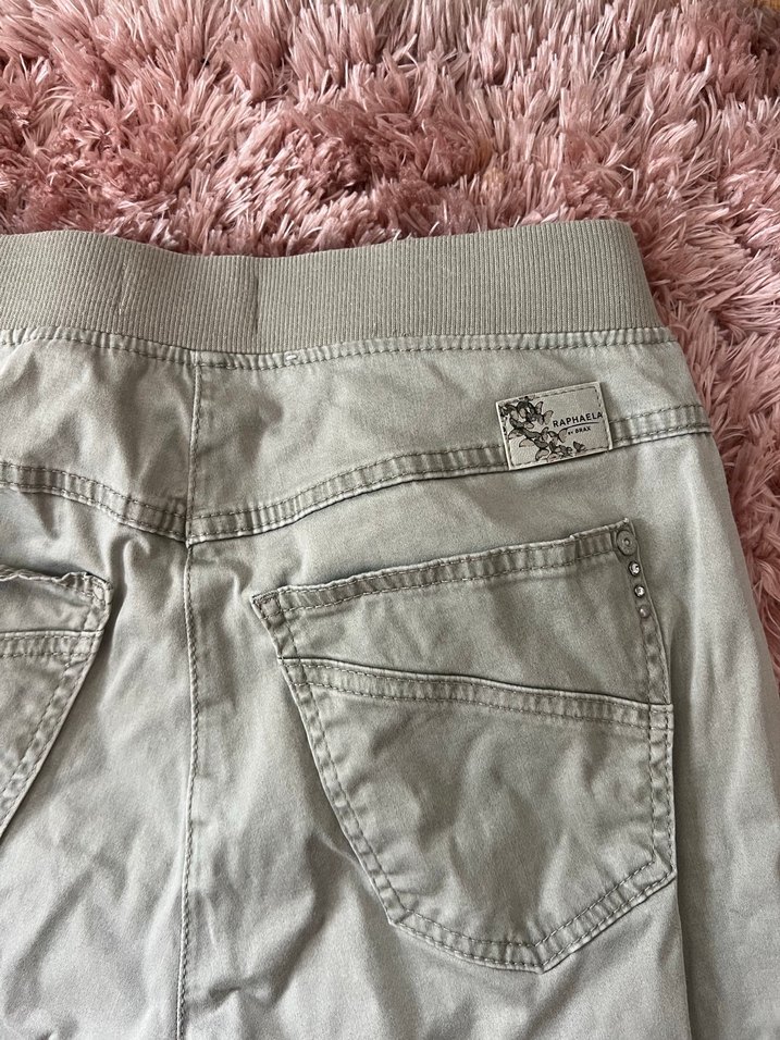 Haki Keten Kemerli Rahat Kesim Kadın Kapri - Görsel 5