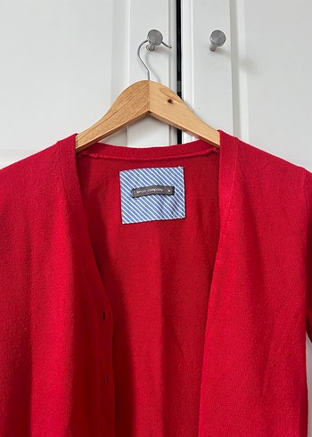 Düğmeli Kırmızı Kadın Hırka Limon - Görsel 3