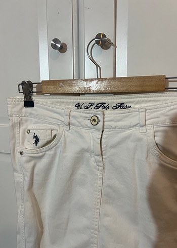 Polo Beyaz Denim Midi Mini Etek - Görsel 2