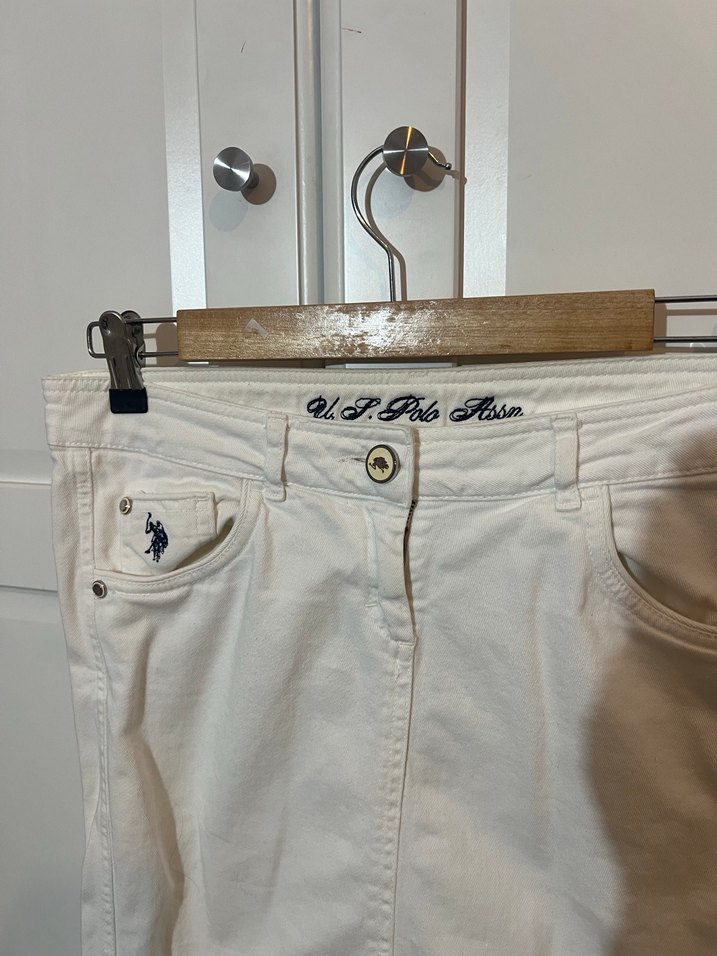 Polo Beyaz Denim Midi Mini Etek - Görsel 2