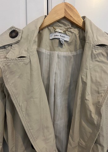 ZARA Bej Düğmeli Midi Keten Trençkot - Görsel 2