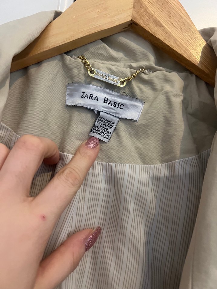 ZARA Bej Düğmeli Midi Keten Trençkot - Görsel 3