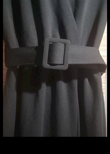 Siyah V Yakalı Midi  Elbise - Görsel 3