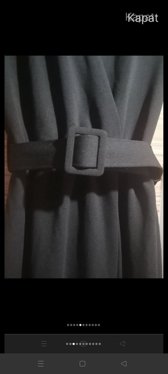 Siyah V Yakalı Midi  Elbise - Görsel 3