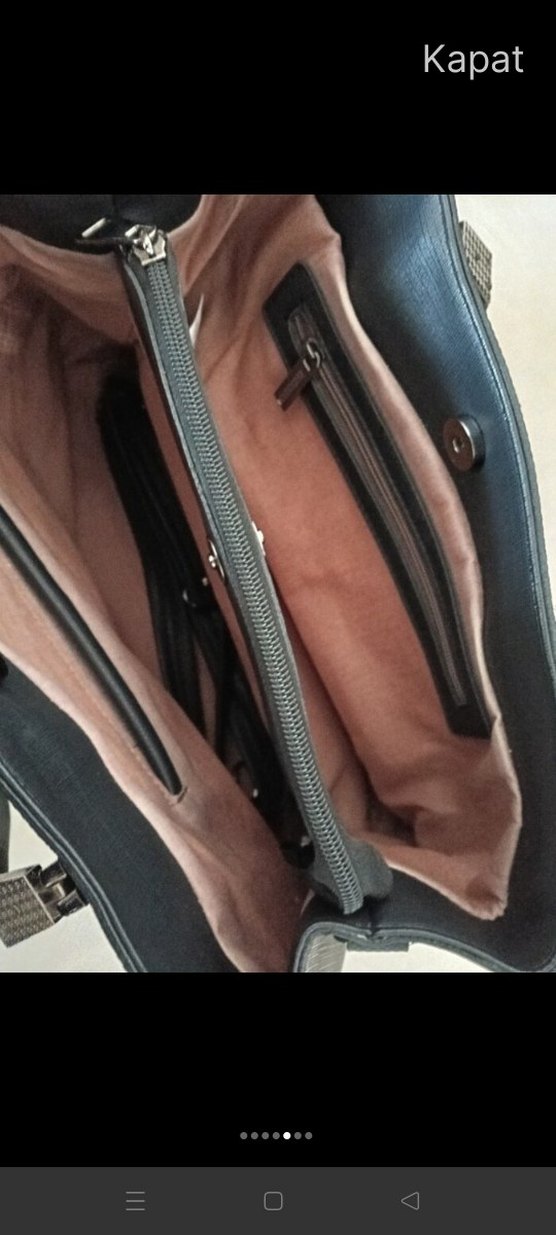 Siyah Deri Tokalı Gotik Kadın Çanta - Görsel 5