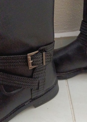 Kadın siyah Tokalı fabrika marka çizme - Görsel 6