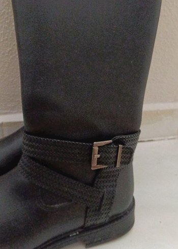 Kadın siyah Tokalı fabrika marka çizme - Görsel 3