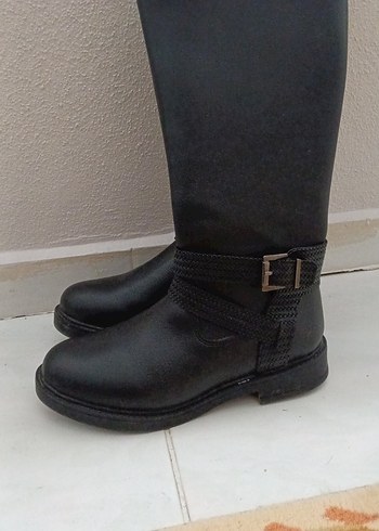 Kadın siyah Tokalı fabrika marka çizme - Görsel 2