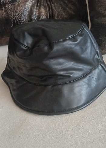 Siyah Deri Gotik Kadın Şapka - Görsel 5