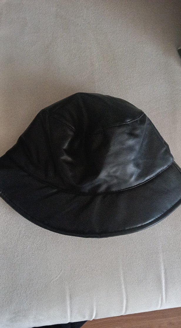 Siyah Deri Gotik Kadın Şapka - Görsel 2