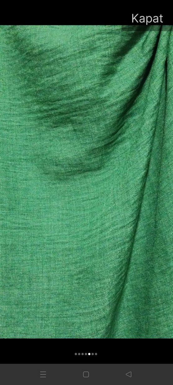 Yeşil Dökümlü Uzun Keten Etek - Görsel 5