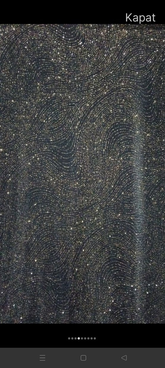 Parlak  Siyah Midi Elbise - Görsel 4