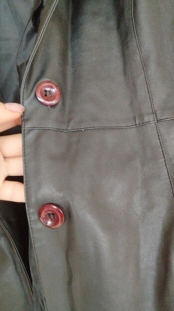 42 Beden siyah Renk Vintage Deri mont
