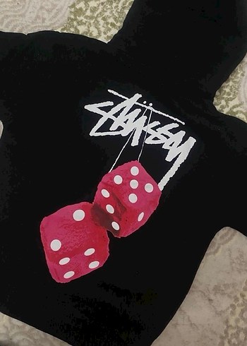Siyah Kapüşonlu Stüssy Sweatshirt - Görsel 3