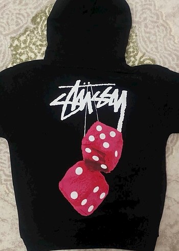 Siyah Kapüşonlu Stüssy Sweatshirt - Görsel 2