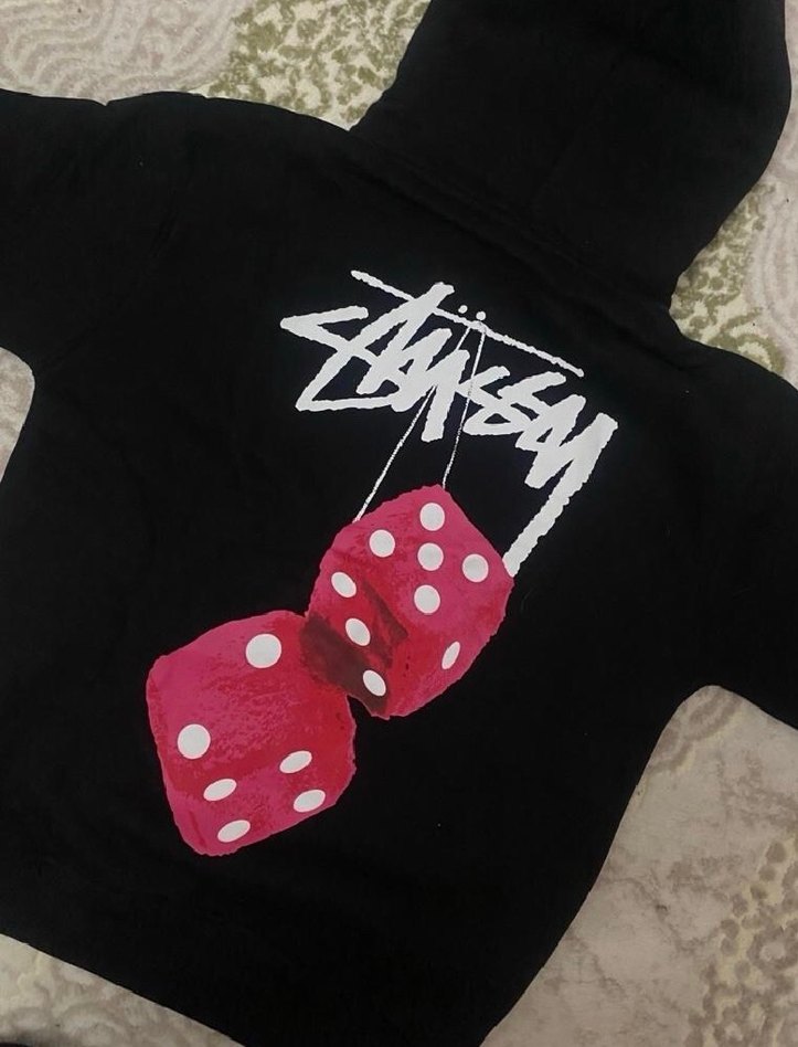 Siyah Kapüşonlu Stüssy Sweatshirt - Görsel 3