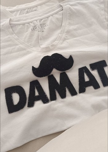 Beyaz Kısa Kollu Pamuklu Çift Tişörtü - Görsel 4