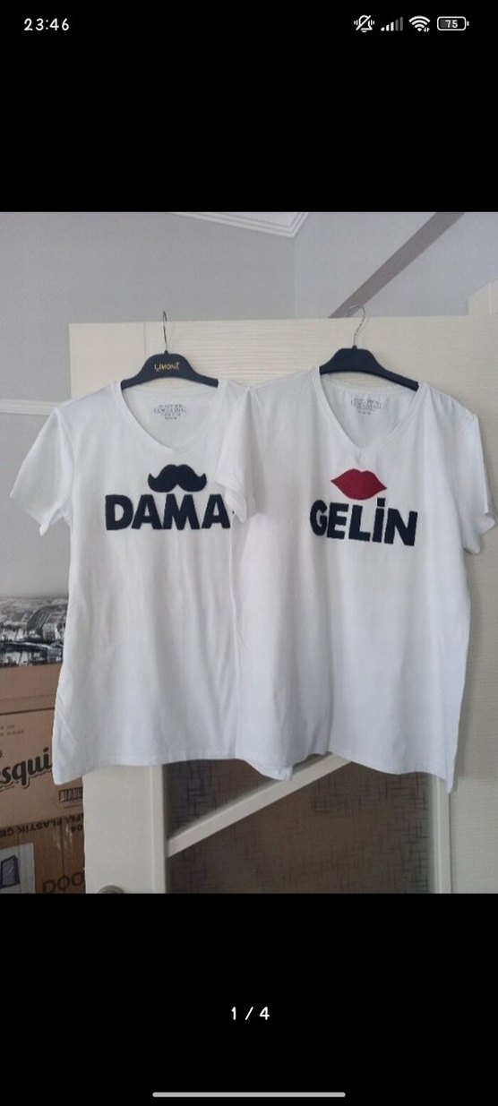 Beyaz Kısa Kollu Pamuklu Çift Tişörtü - Görsel 2