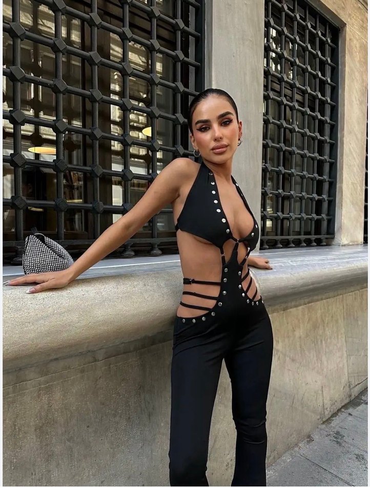 Siyah Askılı Kadın Tulum - Görsel 2