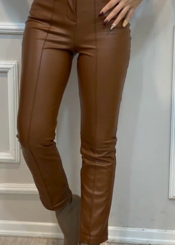 Kahverengi Deri Pantolon - Görsel 3