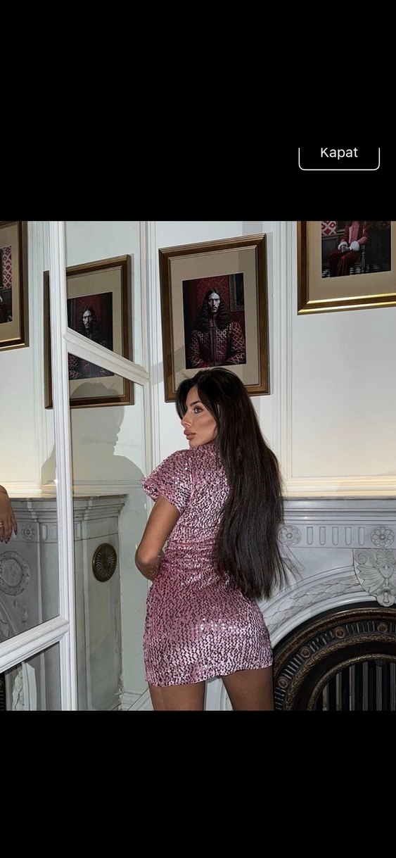 Pul payet işlemeli  gece elbisesi - Görsel 3