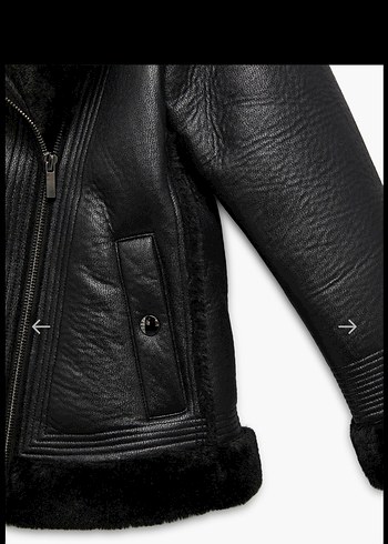 Siyah Deri Kürklü Kadın Ceket - Görsel 6