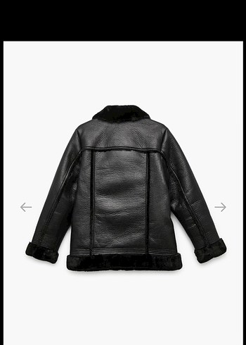 Siyah Deri Kürklü Kadın Ceket - Görsel 5