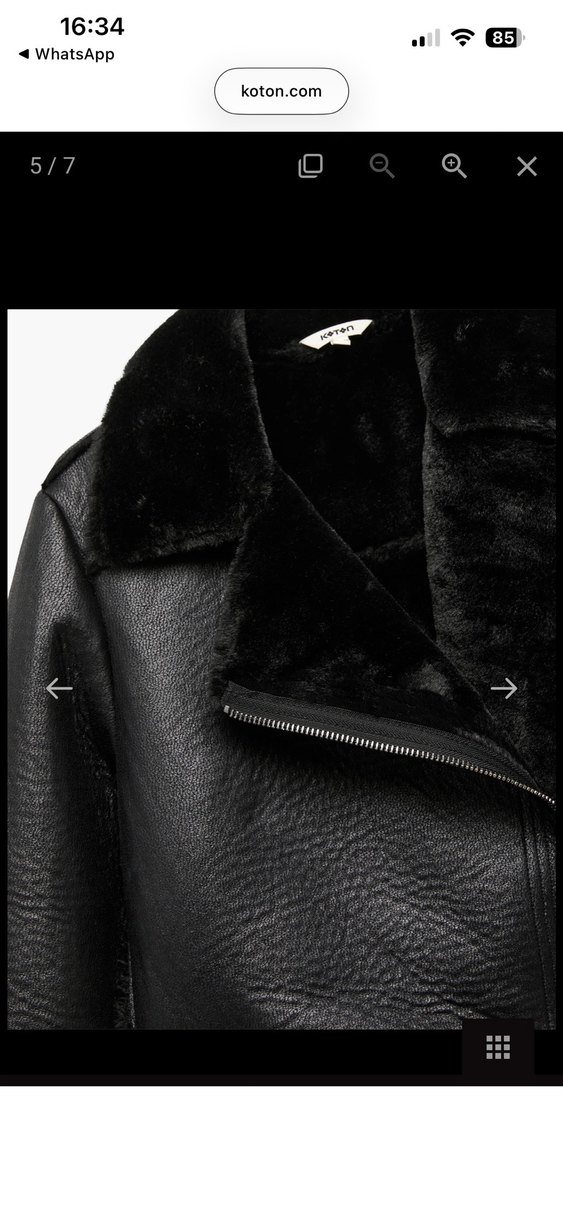 Siyah Deri  Kürklü Kadın Ceket - Görsel 4