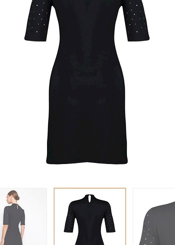 Siyah Mini Parlak Payetli Elbise - Görsel 6