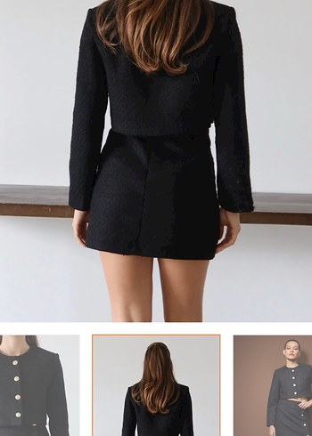 Düğmeli Siyah Mini Etek - Görsel 5