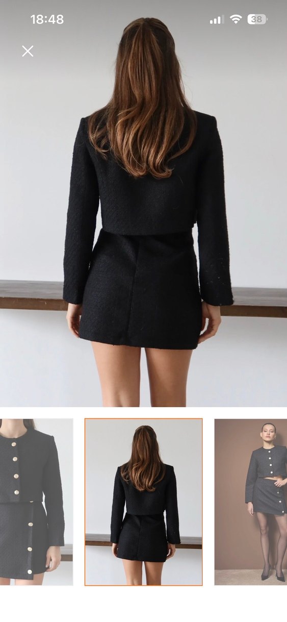 Düğmeli Siyah Mini Etek - Görsel 5