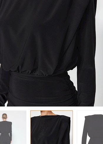 Siyah Deri Mini Elbise, Uzun Kollu, Kemerli - Görsel 5