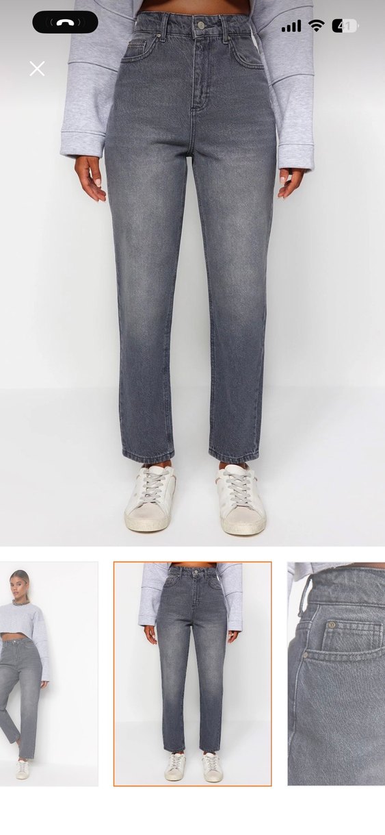 Gri Midi Kadın Denim Pantolon - Görsel 4